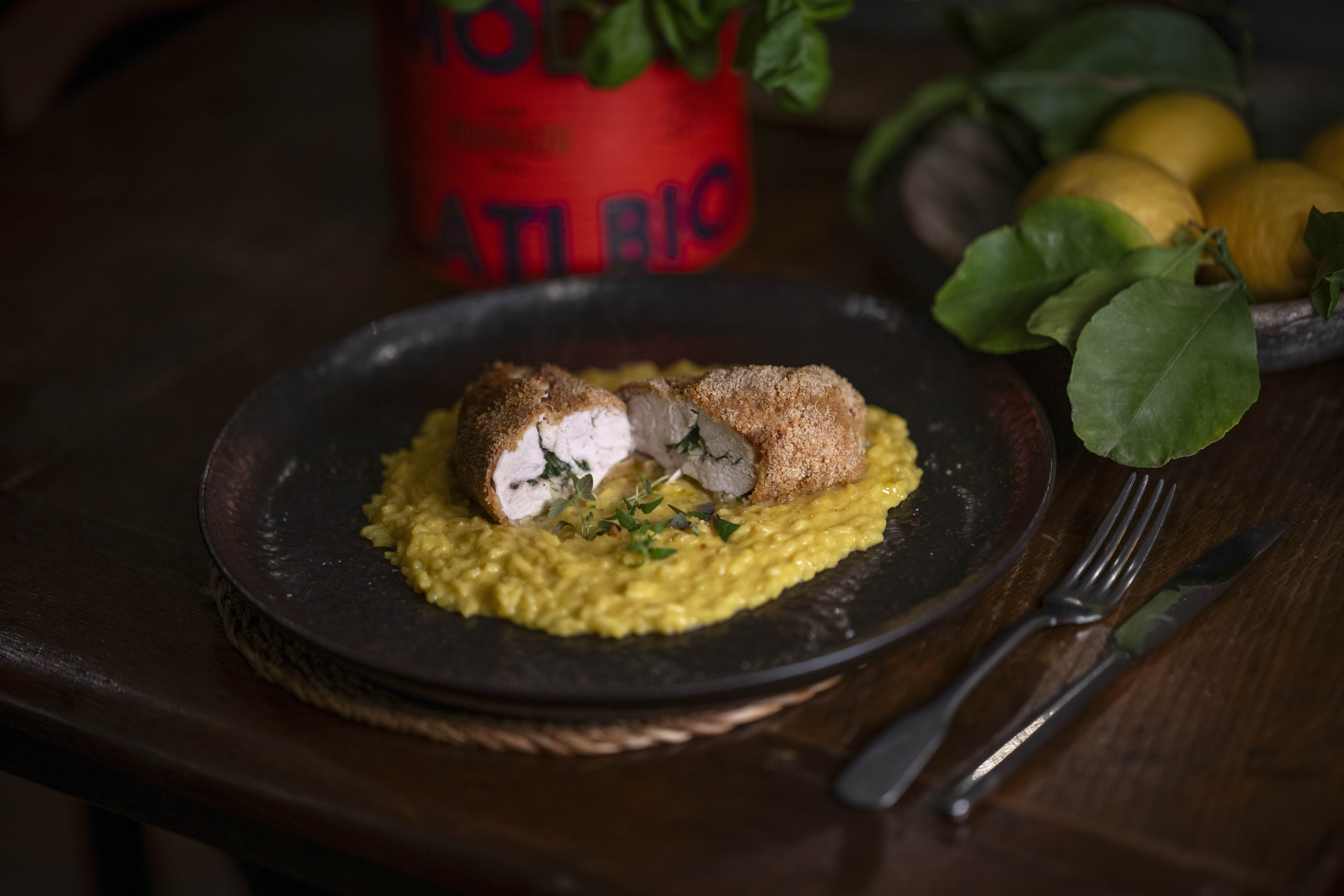 Chicken Kiev with Saffron Risotto - Benecol - UK